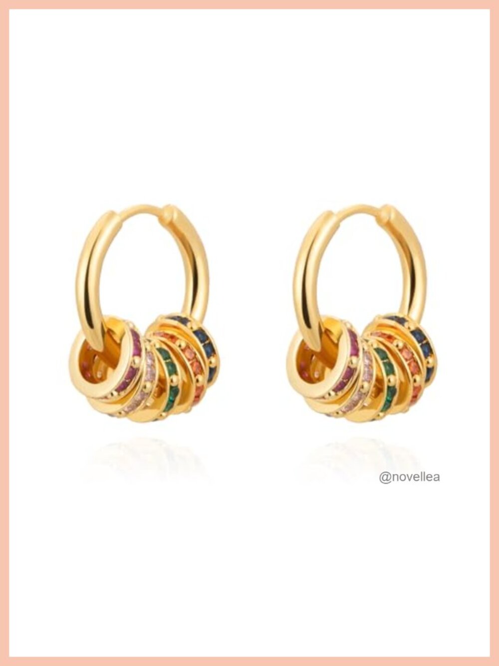 14K Gold Plated Small Huggie Dangle Earrings